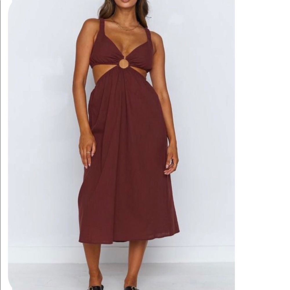 Chocolate Cut Out Midi Dress